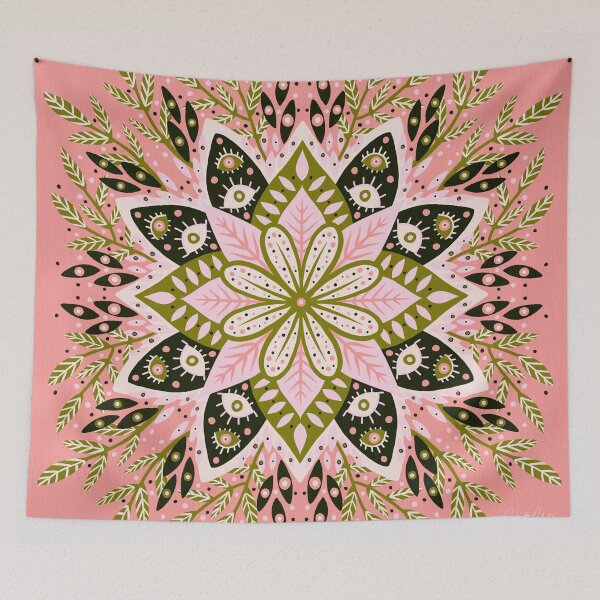 Item preview, Pepper Mandala – Sage & Pink designed and sold by Cat Coquillette.
