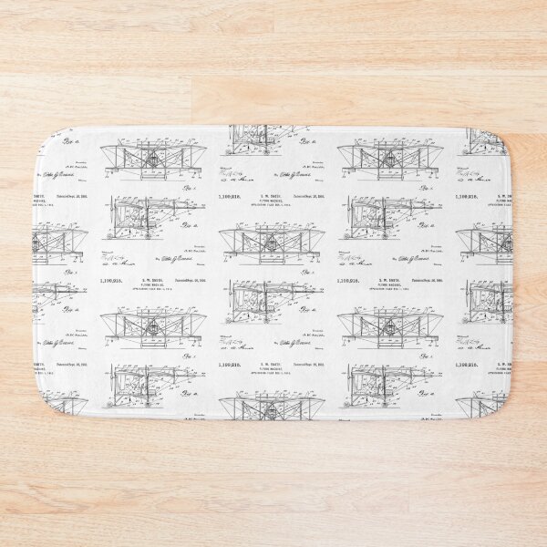 Item preview, Flying machine 1916 patent black designed and sold by InkedArtPrints.