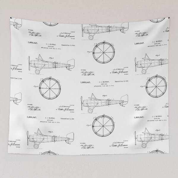 Item preview, Airplane 1918 patent black designed and sold by InkedArtPrints.