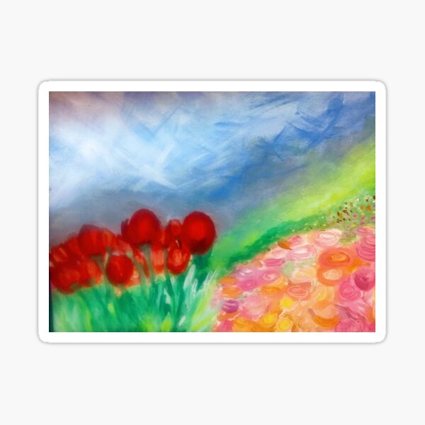 Flowers on the Hillside Sticker
