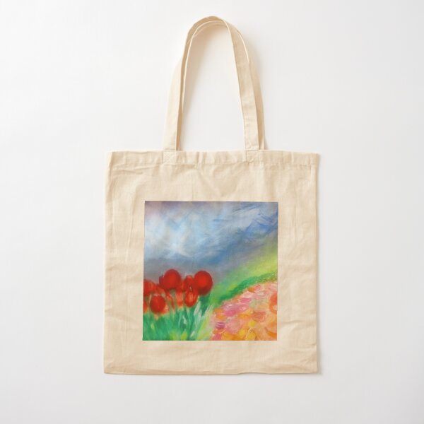 Flowers on the Hillside Cotton Tote Bag