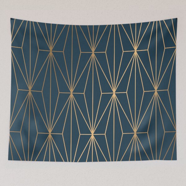 Item preview, Benjamin Moore Hidden Sapphire Geometric Gold Pattern designed and sold by Vic Torys ☆.