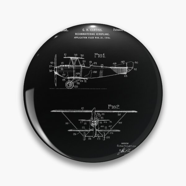 Item preview, Reconnaissance Biplane 1919 patent white designed and sold by InkedArtPrints.
