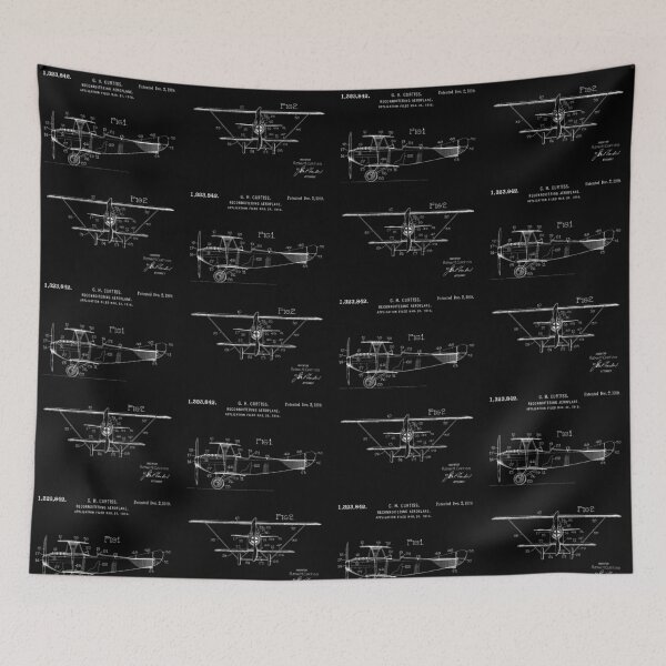 Item preview, Reconnaissance Biplane 1919 patent white designed and sold by InkedArtPrints.