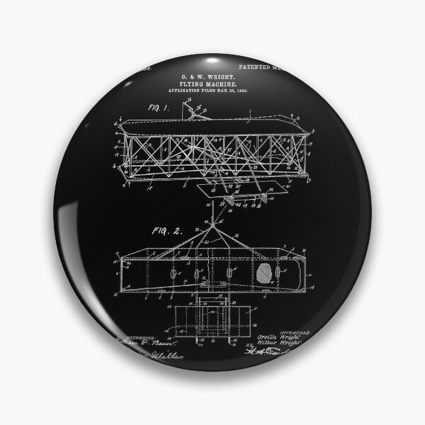 Item preview, Flying machine 1906 Wright Brothers patent white designed and sold by InkedArtPrints.