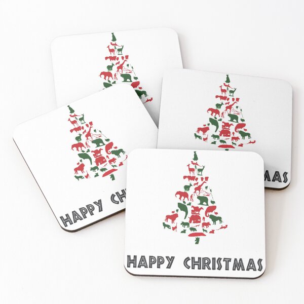 Item preview, Happy Christmas Tree - African Safari Animals Greeting Card designed and sold by sharasaur.
