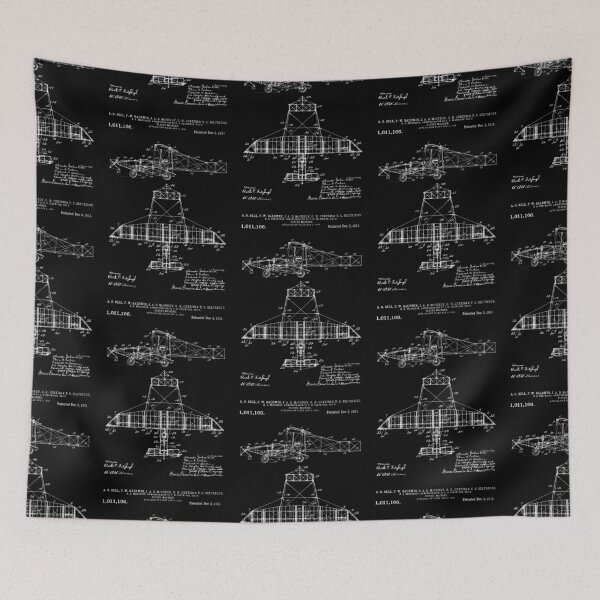 Item preview, Flying machine 1911 patent white designed and sold by InkedArtPrints.