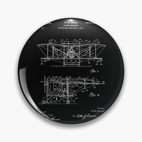 Item preview, Flying machine 1916 patent white designed and sold by InkedArtPrints.