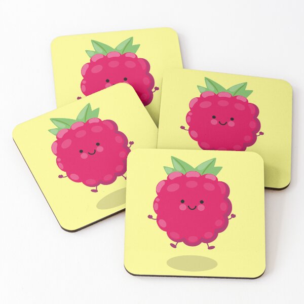 Item preview, Cute happy jumping red raspberry cartoon illustration designed and sold by FrogFactory.