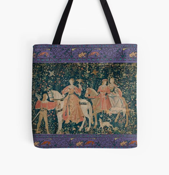 Medieval Unicorn Tapestry Boston Handbag