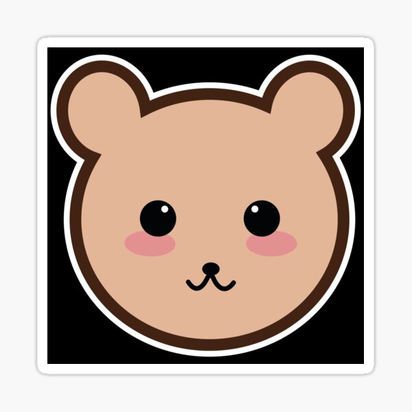 Cute Bear Face Stickers Redbubble - grr face changer roblox