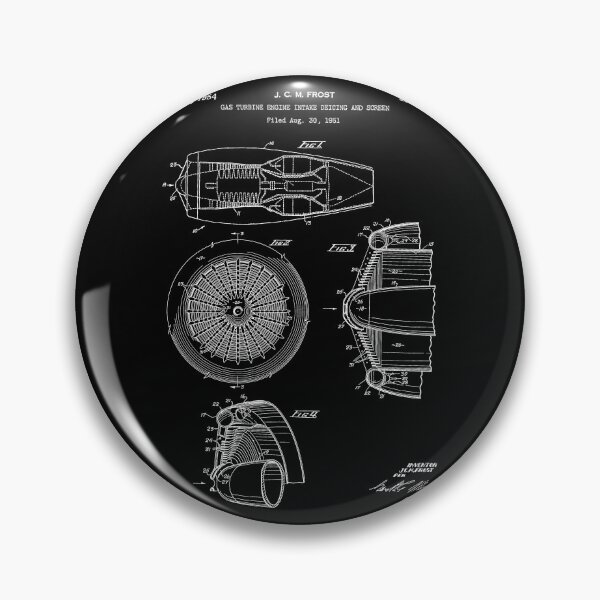 Item preview, Gas turbine engine 1954 patent white designed and sold by InkedArtPrints.