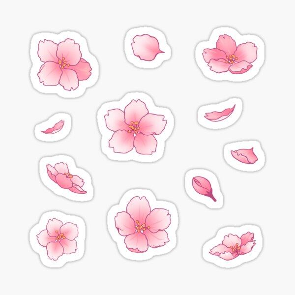 Fallende Sakura-Kirschblüte Sticker