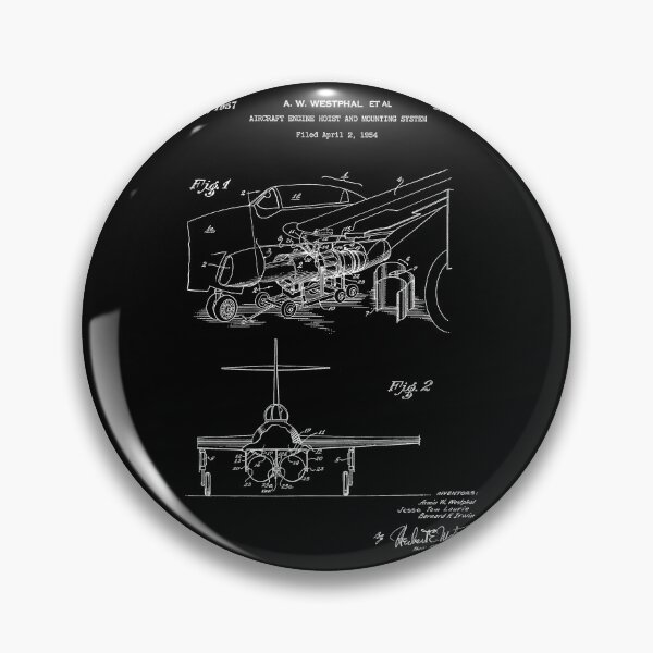 Item preview, Aircraft engine hoist and mounting system 1957 patent white designed and sold by InkedArtPrints.