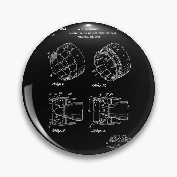 Item preview, Aircraft engine variable highlight inlet 1972 patent white designed and sold by InkedArtPrints.