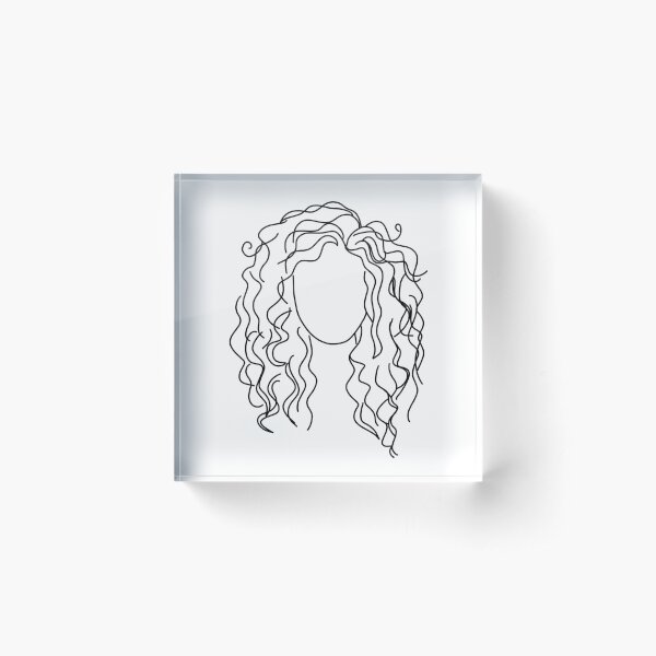 Curly hair simple sticker Acrylic Block