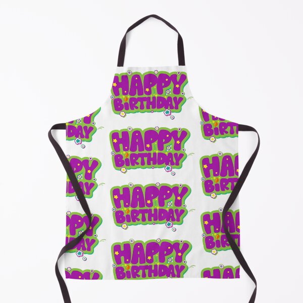 Item preview, Birthday cake, Purple and Green Happy Birthday, blue background happy birthday designed and sold by Bashar-Design.