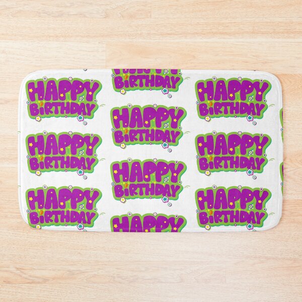 Item preview, Birthday cake, Purple and Green Happy Birthday, blue background happy birthday designed and sold by Bashar-Design.