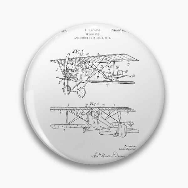 Item preview, Aeroplane 1922 patent black designed and sold by InkedArtPrints.