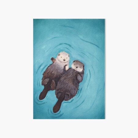 Otterly Romantic - The Official Otters Holding Hands Art Board Print