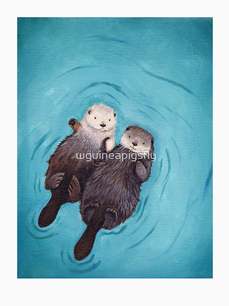 Thumbnail 7 von 7, Classic T-Shirt, Otterly Romantic - Die offiziellen Otter, die Hände halten designt und verkauft von wguineapigsfly.