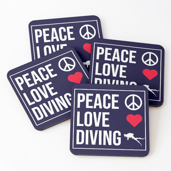 Item preview, Peace Love Diving designed and sold by CatArtStore.