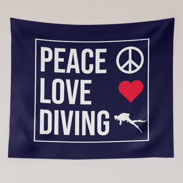 Item preview, Peace Love Diving designed and sold by CatArtStore.