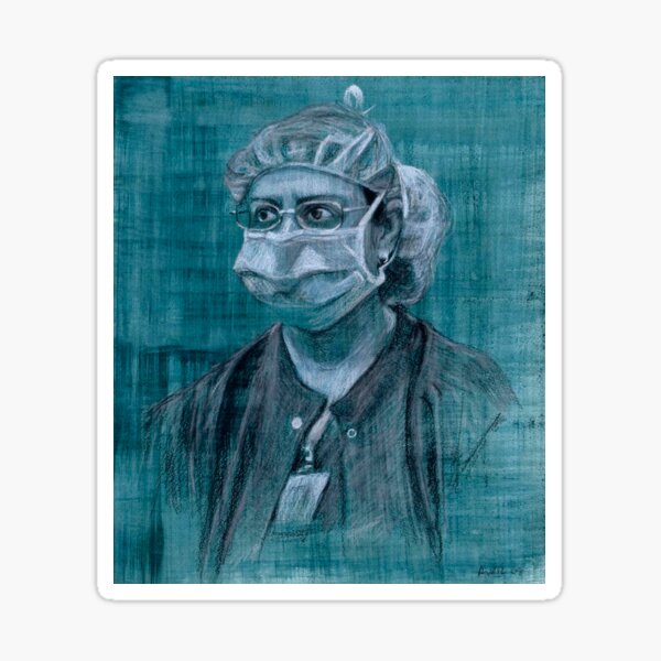 Item preview, Nurse Nish - Drawing by Adelaide Artist Avril Thomas - South Australian Artist designed and sold by AvrilThomasart.