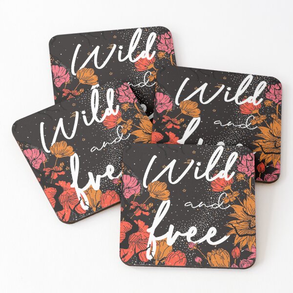 Item preview, Wild and Free floral quote. Quote art designed and sold by sierratruong.