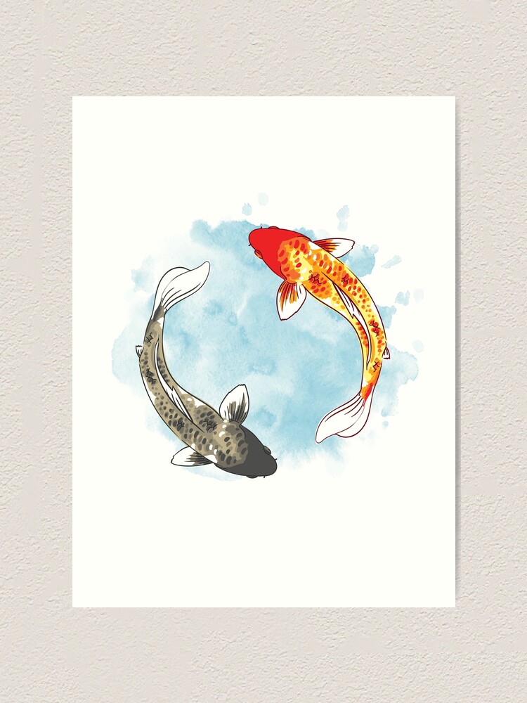 koi fish yin yang art print by astralprints redbubble redbubble