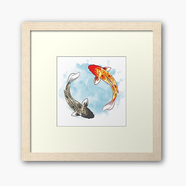 Koi Fish - Yin Yang Framed Art Print