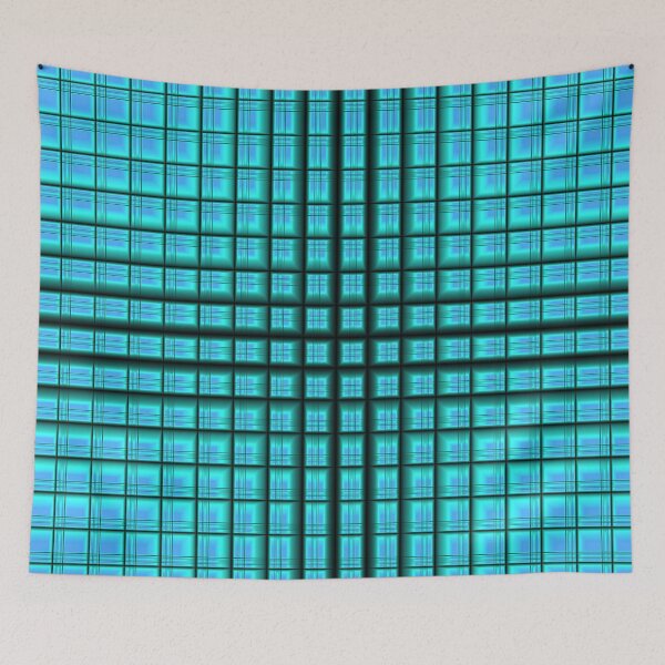 Item preview, Sapphire Cross - Digital Abstract Art 3d Cube Grid Pattern designed and sold by Dator-Abstracts.