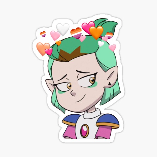 amity blight grudgby the owl house with lesbian hearts Sticker