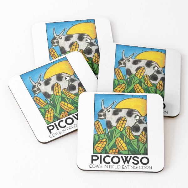 Item preview, Cows in Field Eating Corn designed and sold by Artist of One.