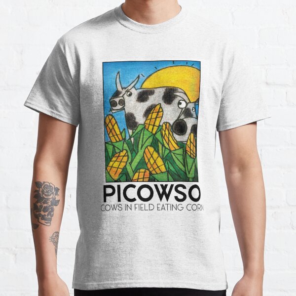 Cows in Field Eating Corn Classic T-Shirt