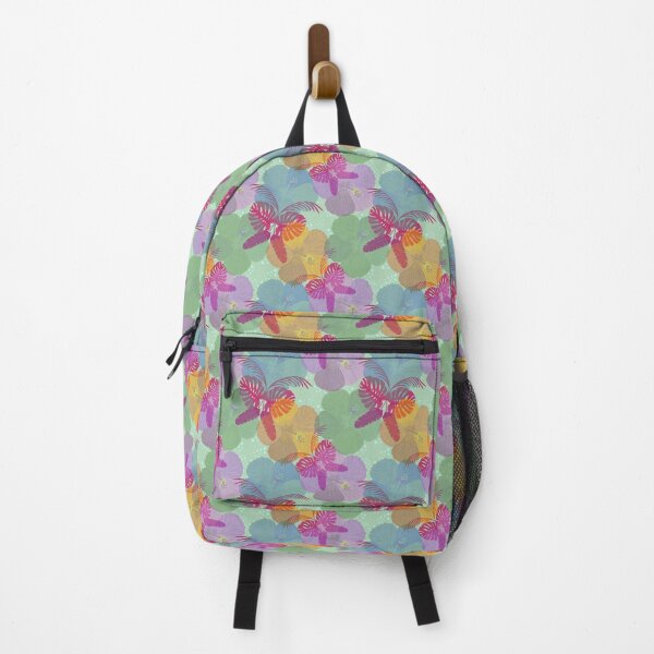 Artikelvorschau, "Tropischer Surrealismus" bunter Schmetterlings-magentaroter lila grüner Dschungel-Blumendesigner-Druck entworfen und verkauft von victoriabdesign.