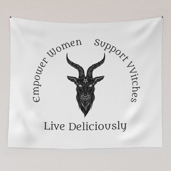Item preview, Black Phillip Live Deliciously Occult Witch Horror Design Black text designed and sold by Outpost31Design.