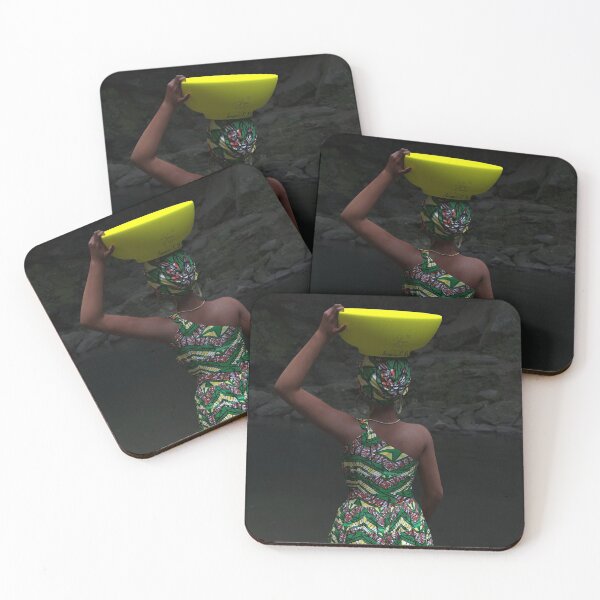 Item preview, African woman carrying basin by water 1: designed and sold by Amanio.