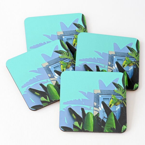 Item preview, Picturesque Tropical Banana Palm Tree House Facade Window designed and sold by Anna Lemos.