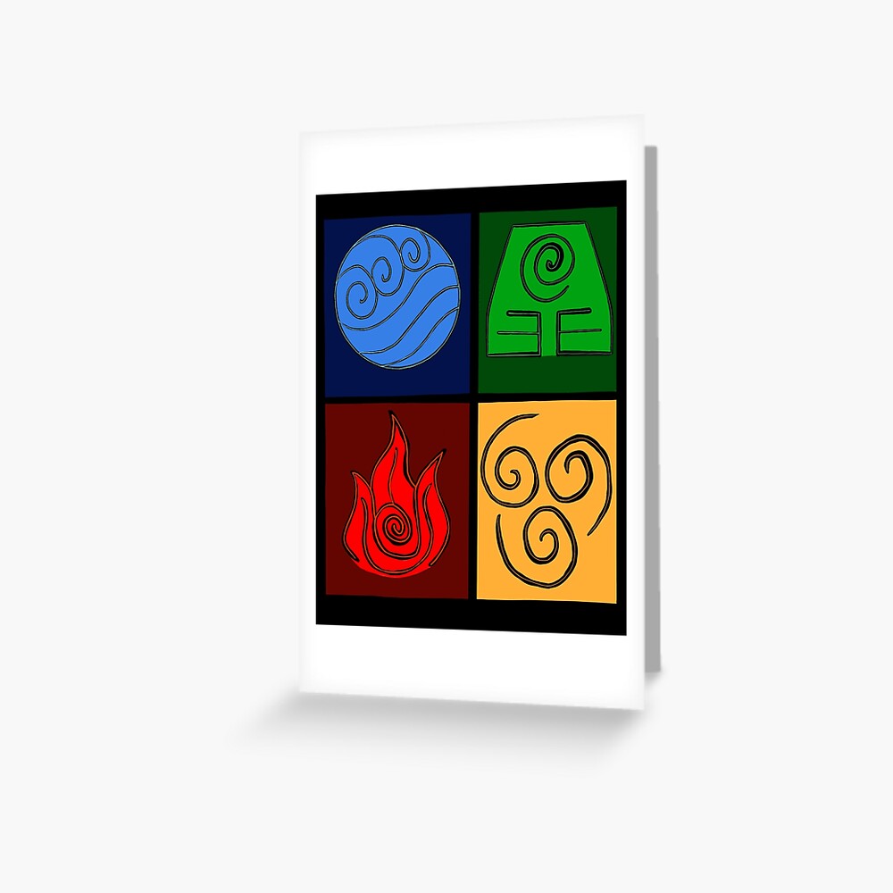 The Four Nations Symbols From Avatar The Last Airbender Greeting Card For Sale By 6048