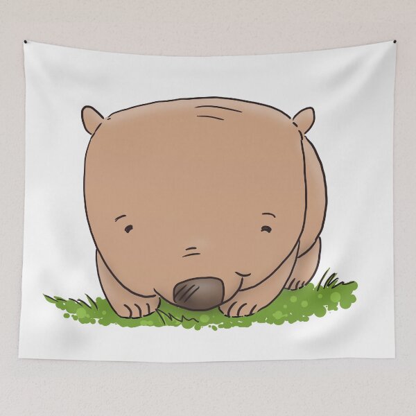 Item preview, Cute baby australian wombat cartoon illustration designed and sold by FrogFactory.