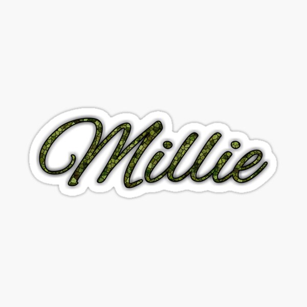 "Millie Name" Sticker for Sale by LizBanegasArt Redbubble