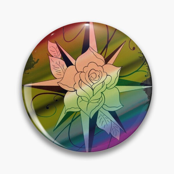 Item preview, Tattoo Style - Compass Rose - Rainbow - Black designed and sold by alecoelho1.