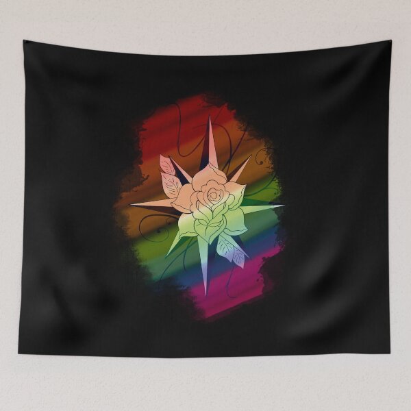 Item preview, Tattoo Style - Compass Rose - Rainbow - Black designed and sold by alecoelho1.