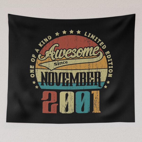 Item preview, Vintage November 2001 One Of A Kind Awesome Since November 2001 19th Birthday Gift 19 Years Old designed and sold by Takatv.