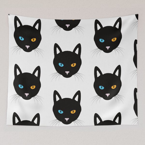 Item preview, Odd Eyed Black Cat Two Different Color Eyes Halloween Spooky design designed and sold by doodabobs.