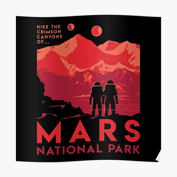 Wandern Sie durch die purpurroten Schluchten des Mars National Park Poster
