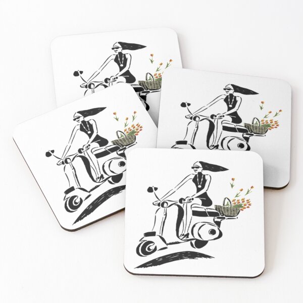 Item preview, Moped Flower Girl designed and sold by benlaube.