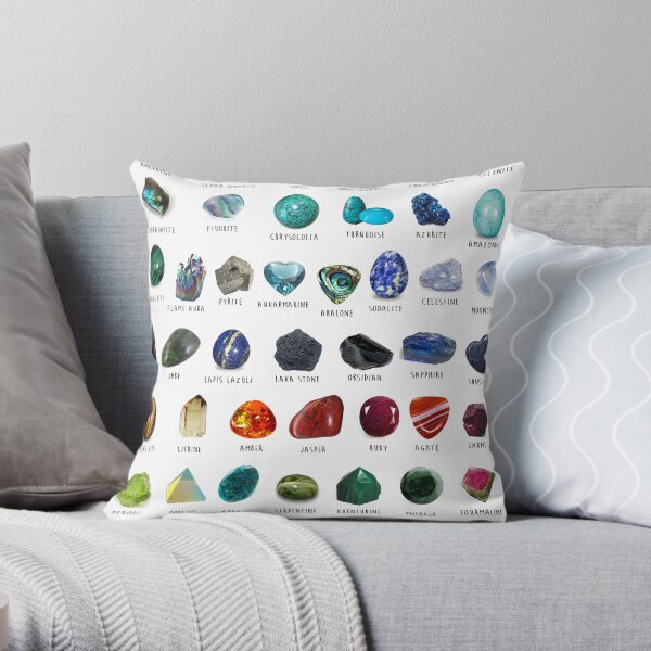 Crystal identification Chart Throw Pillow