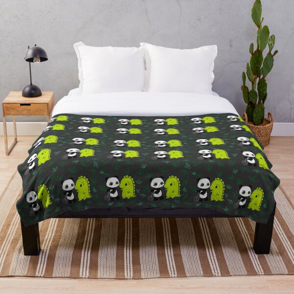 Item preview, Seamless Pattern: Dino & Panda's Bike Ride Dark Grey designed and sold by Dino & Panda Studios.